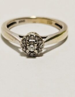 9k zlatý prsteň 0,1ct