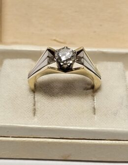 14k zlatý prsteň v štýle art deco 0,78 ct